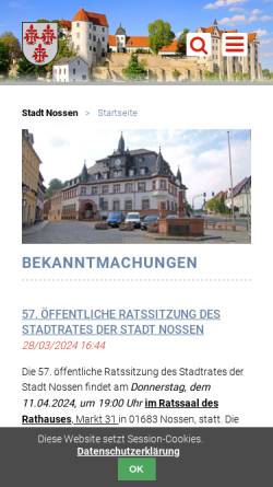 Vorschau der mobilen Webseite www.nossen.de, Stadt Nossen