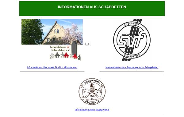Vorschau von www.schapdetten.de, SV Fortuna Schapdetten
