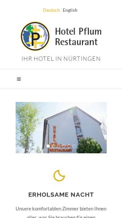 Vorschau der mobilen Webseite www.hotel-pflum.de, Hotel Restaurant Pflum
