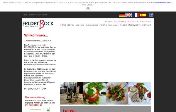 Vorschau von www.felderbock.eu, Hotel Restaurant Felderbock