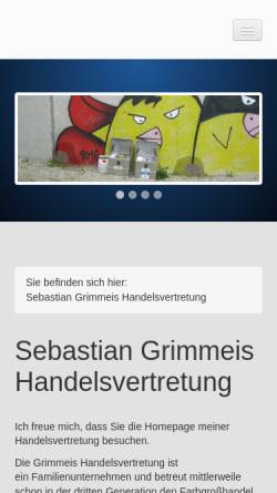 Vorschau der mobilen Webseite www.grimmeis.de, Handelsvertretung Grimmeis