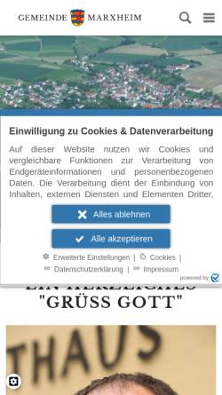 Vorschau der mobilen Webseite gemeinde-marxheim.de, Marxheim