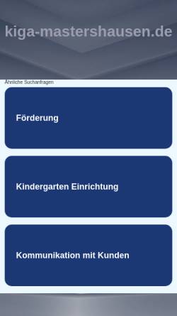 Vorschau der mobilen Webseite www.kiga-mastershausen.de, Katholischer Kindergarten Mastershausen