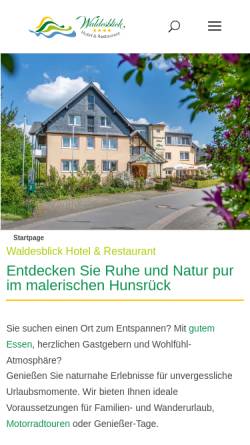 Vorschau der mobilen Webseite waldesblick.de, Waldesblick - Ferienhof & Gasthaus