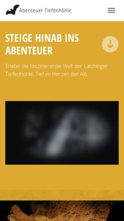 Vorschau der mobilen Webseite www.tiefenhoehle.de, Höhlen- und Heimatverein Laichingen e.V.