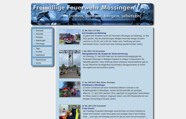 Vorschau von www.feuerwehr-moessingen.de, Freiwillige Feuerwehr Mössingen