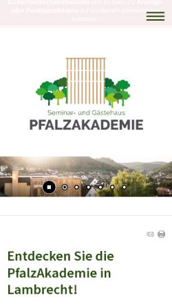Vorschau der mobilen Webseite www.pfalzakademie.de, PfalzAkademie Lambrecht