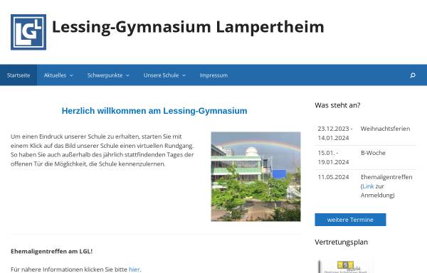 Vorschau von www.lgl.de, Lessing-Gymnasium Lampertheim