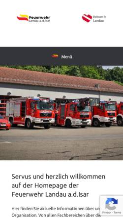 Vorschau der mobilen Webseite www.feuerwehr-landau-isar.de, Freiwillige Feuerwehr Landau (Isar)