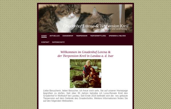 Vorschau von www.gnadenhof-lorena.de, Zuflucht für Hunde und Katzen e.V.