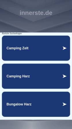 Vorschau der mobilen Webseite www.innerste.de, Campingplatz Innerstetalsperre