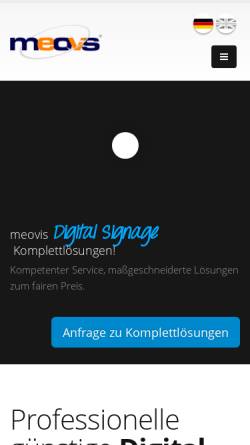Vorschau der mobilen Webseite www.meovis.de, Meovis Bildschirm Software