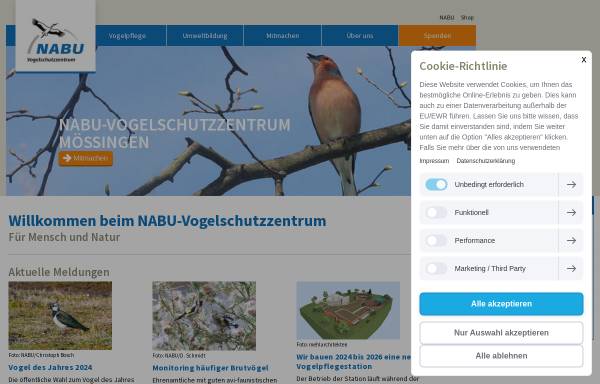 Vorschau von www.nabu-vogelschutzzentrum.de, Vogelschutzzentrum Mössingen
