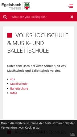 Vorschau der mobilen Webseite www.vhs-egelsbach.de, Volkshochschule Langen