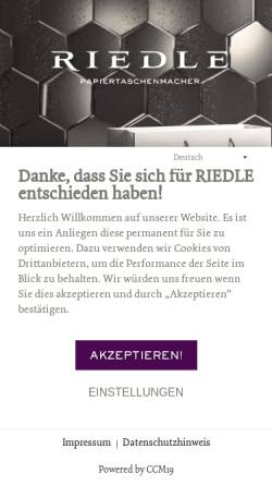 Vorschau der mobilen Webseite www.riedle.de, Bags by Riedle
