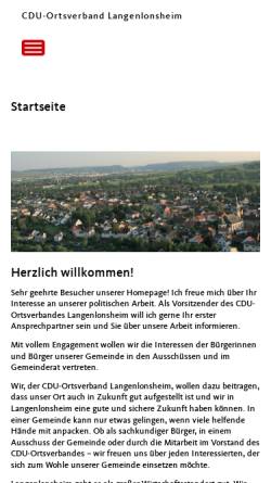 Vorschau der mobilen Webseite cdu-langenlonsheim.de, CDU-Ortsverband Langenlonsheim