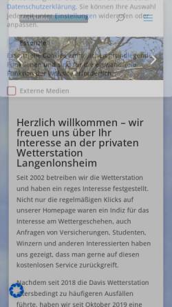 Vorschau der mobilen Webseite wetterstation-langenlonsheim.de, Wetterstation Langenlonsheim