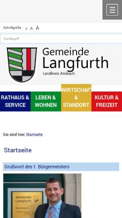 Vorschau der mobilen Webseite www.langfurth.de, Langfurth