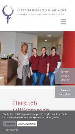 Vorschau der mobilen Webseite praxis-villiez.de, Dr. med. Gabriele Freifrau von Villiez