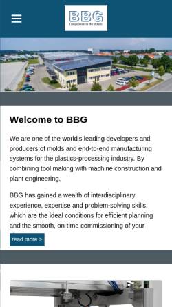 Vorschau der mobilen Webseite www.bbg-mbh.com, BBG GmbH & Co. KG