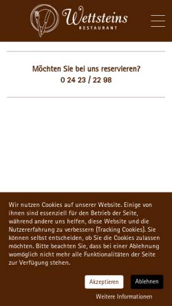 Vorschau der mobilen Webseite www.wettsteins-restaurant.de, Wettsteins's Restaurant