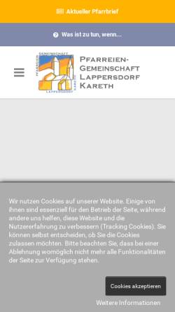 Vorschau der mobilen Webseite www.pfarrei-lappersdorf.de, Pfarrei Lappersdorf