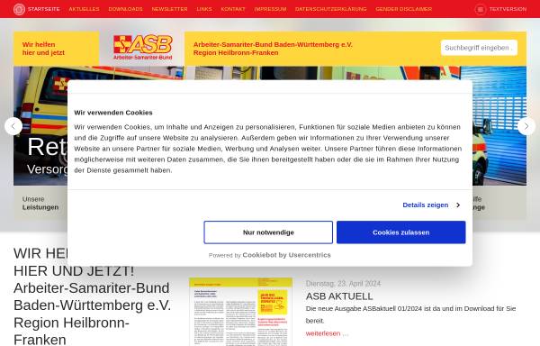 Vorschau von www.asb-heilbronn.de, ASB-Lauffen