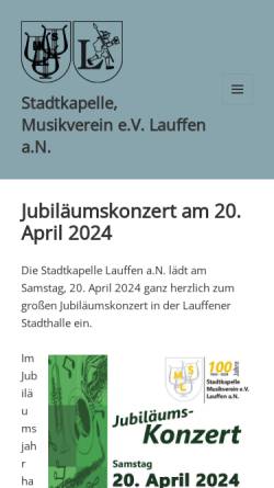 Vorschau der mobilen Webseite mvlauffen.de, Stadtkapelle Musikverein e.V.