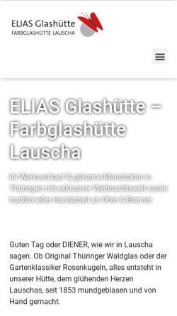 Vorschau der mobilen Webseite www.farbglashuette-lauscha.de, Glasbläserstadt Lauscha