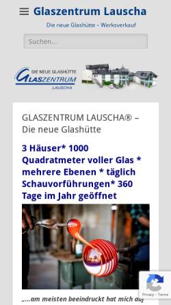 Vorschau der mobilen Webseite www.glaszentrum-lauscha.de, Glaszentrum Lauscha