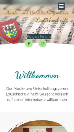 Vorschau der mobilen Webseite www.musikverein-lauschied.de, Musik- & Unterhaltungsverein Lauschied e.V.