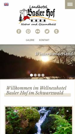 Vorschau der mobilen Webseite www.baslerhof.de, Basler Hof