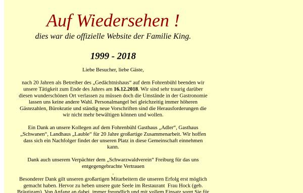 Vorschau von www.king-gastro.de, Hotel Waldhorn und Berggasthof Gedächtnishaus