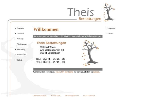 Vorschau von www.bestattungen-theis.de, Bestattungen Theis