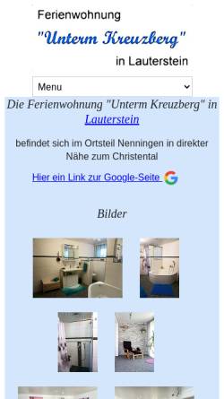 Vorschau der mobilen Webseite www.fewo-lauterstein.de, Lauterstein