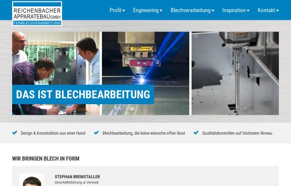Vorschau von www.reichenbacher-apparatebau.de, Reichenbacher Apparatebau GmbH
