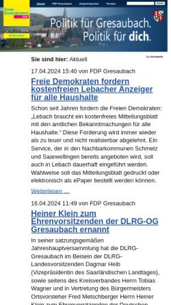 Vorschau der mobilen Webseite fdp-gresaubach.de, FDP Freie Demokratische Partei Ortsverband Gresaubach