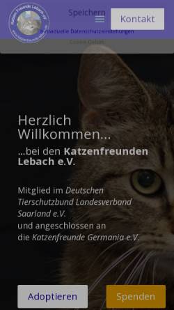 Vorschau der mobilen Webseite www.katzenfreunde-lebach.de, Verein der Katzenfreunde e.V.
