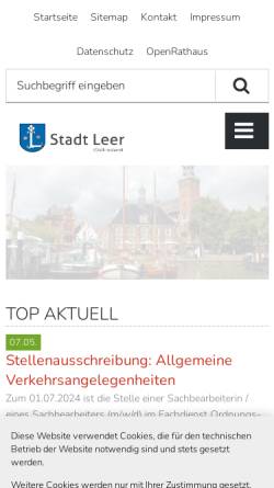 Vorschau der mobilen Webseite www.leer.de, Stadt Leer