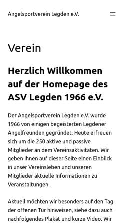 Vorschau der mobilen Webseite www.asv-legden.de, Angelsportverein Legden