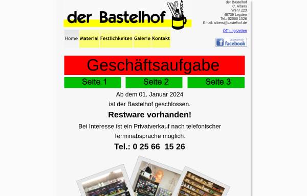 Vorschau von www.bastelhof.de, Der Bastelhof