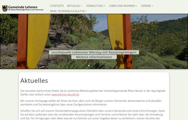 Vorschau von www.gemeinde-lehmen.de, Gemeinde Lehmen-Moselsürsch