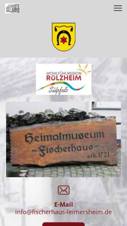 Vorschau der mobilen Webseite www.fischerhaus-leimersheim.de, Verein für Heimat- und Brauchtumspflege e.V.