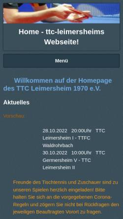Vorschau der mobilen Webseite ttc-leimersheim.de, TTC Leimersheim e.V.