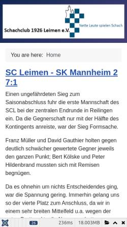 Vorschau der mobilen Webseite www.scleimen.de, Schachclub 1926 Leimen e.V.
