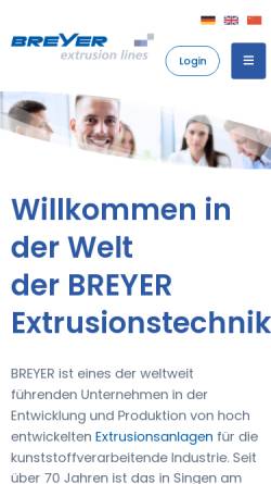 Vorschau der mobilen Webseite www.breyer-extr.com, Breyer GmbH