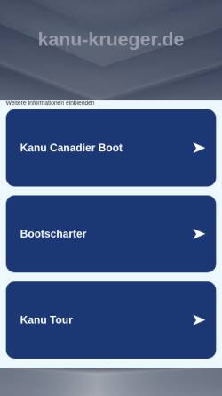 Vorschau der mobilen Webseite www.kanu-krueger.de, Krüger Kanu