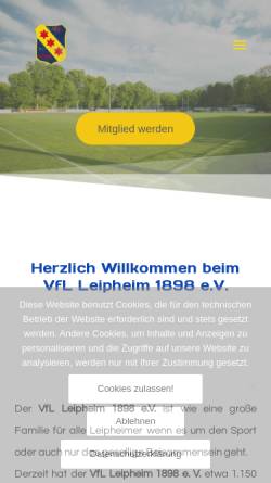 Vorschau der mobilen Webseite vfl-leipheim.de, VfL Leipheim e.V.