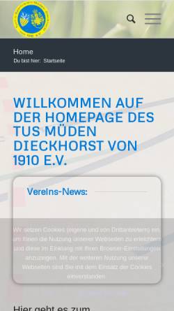 Vorschau der mobilen Webseite www.tus-mueden-dieckhorst.de, TuS Müden-Dieckhorst von 1910 e. V.