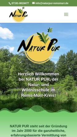 Vorschau der mobilen Webseite naturpur-remsmurr.de, Natur Pur - naturpädagogische Veranstaltungen